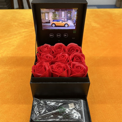 Flag Village Jewelry Real Rose Flower Drawer Gift Box