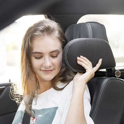 Flag Village Auto Tools Car headrest pillow Sleep Adjustable Side Car Soft Travel Seat Headrest Auto Leather Support Neck Pillow Cushion car accessories