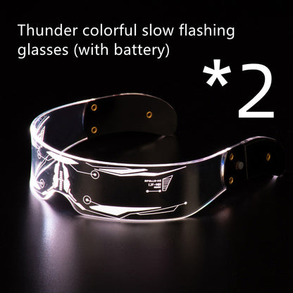 Flag Village LED Luminous Glasses Party Bar Disco Punk Glasses Futuristic Style Festival Goggles Decoration Gifts
