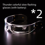 Flag Village LED Luminous Glasses Party Bar Disco Punk Glasses Futuristic Style Festival Goggles Decoration Gifts