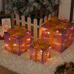 Flag Village Remote Control Christmas Gift Box Lights Christmas Three-piece Decoration