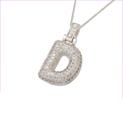 Flag Village Clavicle Chain Copper Micro Inlaid Zircon 26 Letter Pendant Necklace For Women's Birthday Jewelry Gifts
