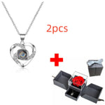 Flag Village Preserved Flower Rose Flower Necklace Jewelry Box Gift
