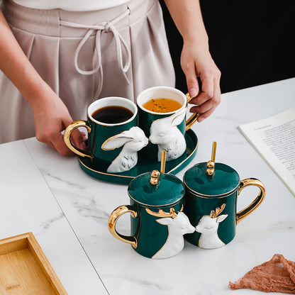 Flag Village Creative Couple Ceramic Cup Set Gift Box