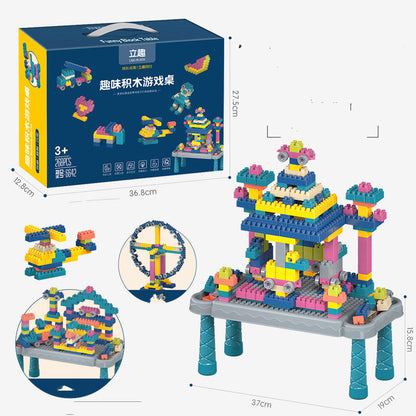 Flag Village Children's Building Blocks Plastic Assembled Educational Toys Portable Gift Box Set