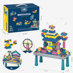 Flag Village Children's Building Blocks Plastic Assembled Educational Toys Portable Gift Box Set