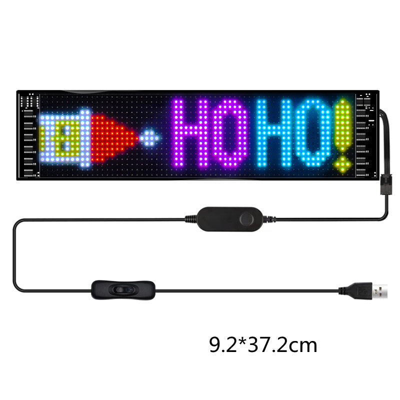 Flag Village Auto Tools Programmable Car LED Sign LED Full-color Advertising Screen Ultra-thin Display Screen Custom Text Pattern Animation Display Car