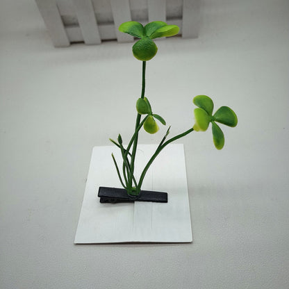 Flag Village Plastic Cute Grass Barrettes Funny Bean Sprout Class Kindergarten Gifts Spring Clip