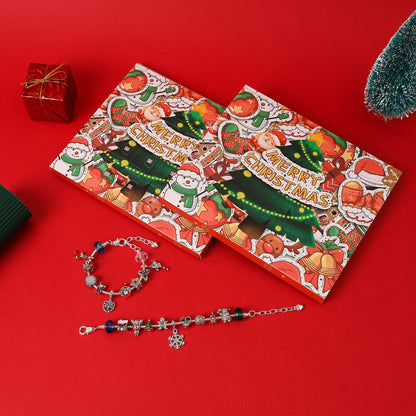 Flag Village Christmas Countdown Calendar Gift Box Set Diy Beaded Bracelet