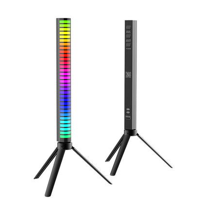 Flag Village Auto Tools New Car Sound Control Light RGB Voice-Activated Music Rhythm Ambient Light With 32 LED 18 Colors Car Home Decoration Lamp