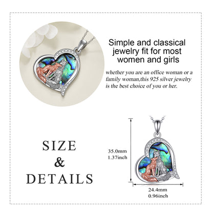 Flag Village Sterling Silver Kitsune Fox Heart Pendant Necklace Jewelry Gifts