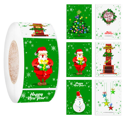 Flag Village 500 Stickers Roll Christmas Holiday Decoration Gifts