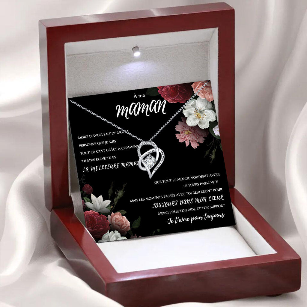 Flag Village Mother's Day Gift Rosewood Lamp Box Suit Hollow Heart-shaped Zircon Pendant Necklace