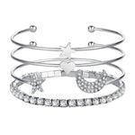 Flag Village Women Moon Stars Cuff Bracelets Bangles Simple Gifts