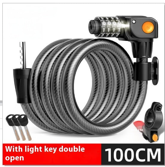 Flag Village Auto Tools Password Double Open Anti-theft Steel Cable Steel Wire Password Lock Bicycle Lock