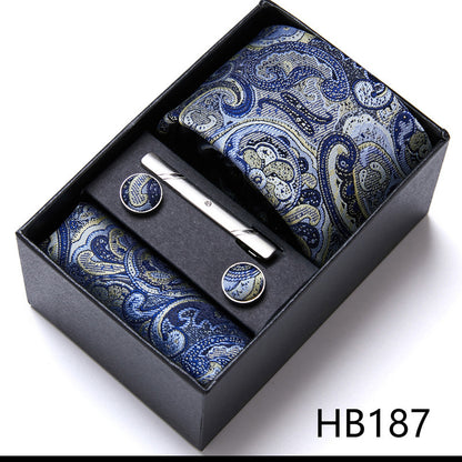 Flag Village Men's Business Formal Tie Six-piece Set Gift Box