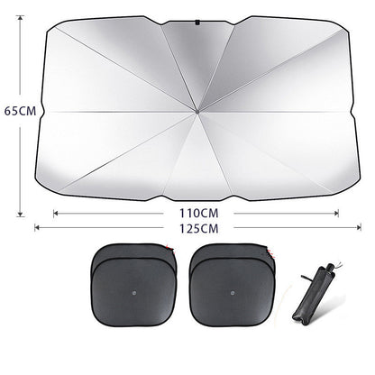 Flag Village Auto Tools Foldable Car Windshield Sun Shade Umbrella UV Protection Heat Insulation Parasol Auto Front Window Cover Interior Protector Summer Gadgets