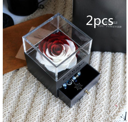 Flag Village Eternal Flower Rose Jewelry Box for Birthday Presents Valentines Day Wedding Gift