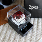 Flag Village Eternal Flower Rose Jewelry Box for Birthday Presents Valentines Day Wedding Gift