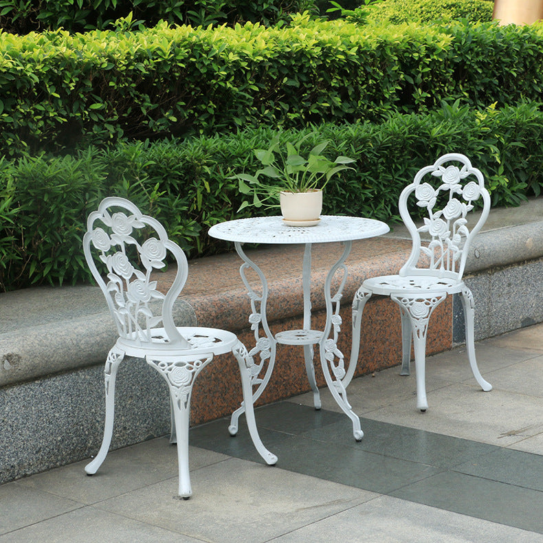 Flag Village Outdoor Iron Table And Chair Courtyard Balcony Dining Chair Three-piece Set Combination