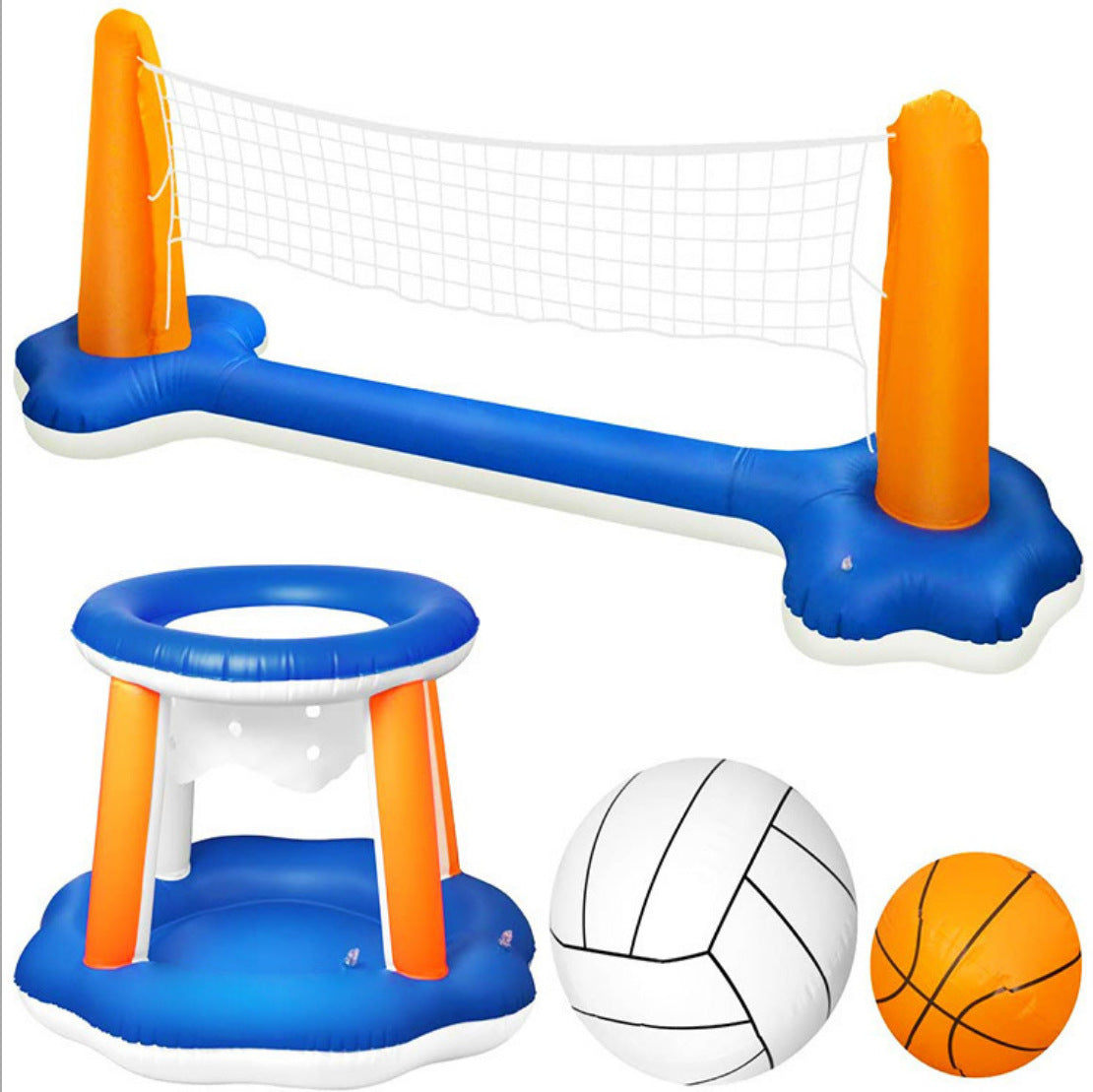 Flag Village Water Volleyball Rack, Inflatable Basketball, Swimming Pool, Beach Water Games, Water Raft Ball