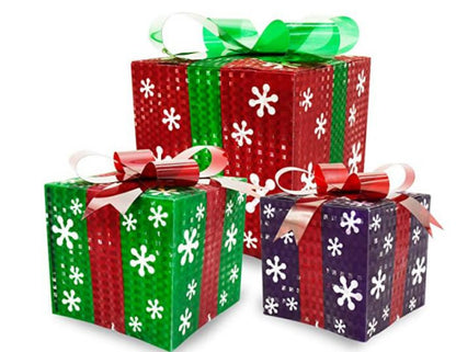 Flag Village Christmas Gift Box Three-piece Set Gift Decoration