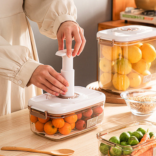 Flag Village Food Vacuum Storage Box With Free Vacuum Kitchen Sealer Container Transparent Organization Sealed Tank Cans Lunch Box Gift