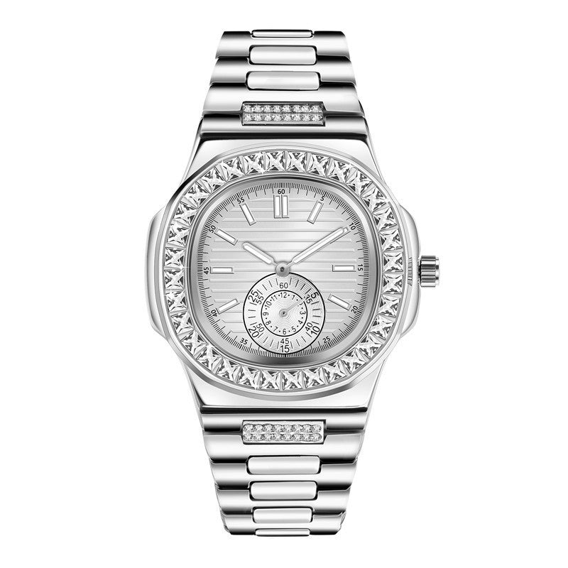 Flag Village Mens Fashion Alloy Band Diamond Gifts Watches