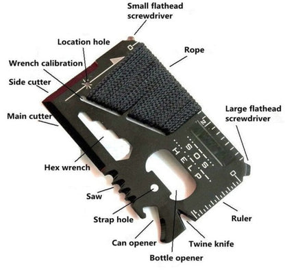 Flag Village Extra Large Army Knife Card Multi-purpose Camping Tool Card New 14-function Universal Card