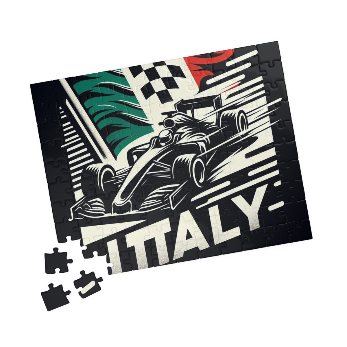 Flag Village Italy Racing Car Sporting Flag Puzzle (110, 252, 520, 1014-piece) ITA0013