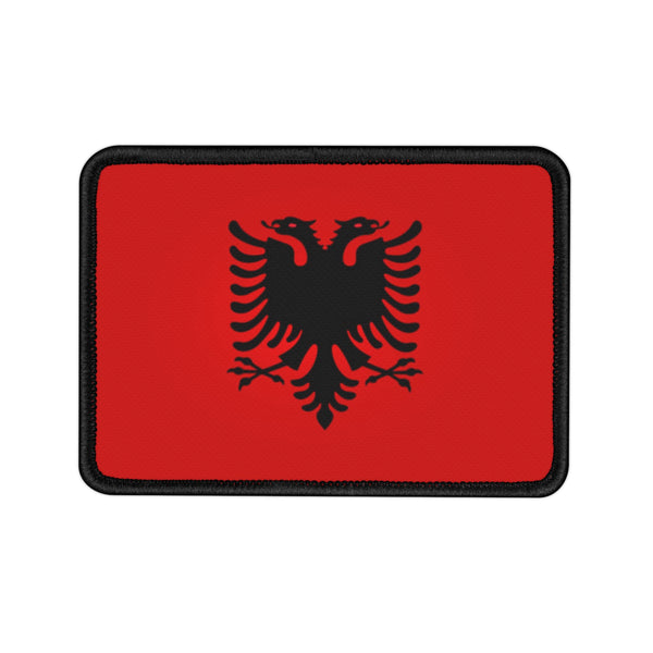 Flag Village Albania Embroidered Iron-On Patch