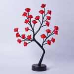 Flag Village Table Lamp Flower Tree Rose Lamps Fairy Desk Night Lights USB Operated Gifts For Wedding Valentine Christmas Decoration