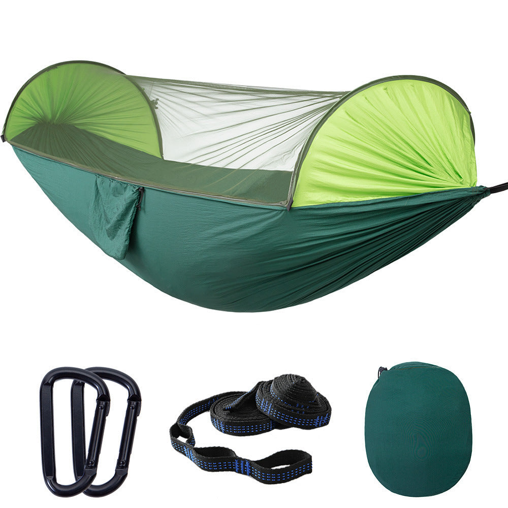 Flag Village Camping Outdoor Automatic Speed Open Hammock Mosquito Net