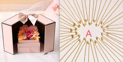 Flag Village Mothers Day Gift Double Door Rose Gift Box Jewelry Creative Decorate Boxs