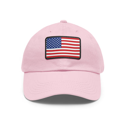 Flag Village United States Flag Hat Cap with Leather Patch