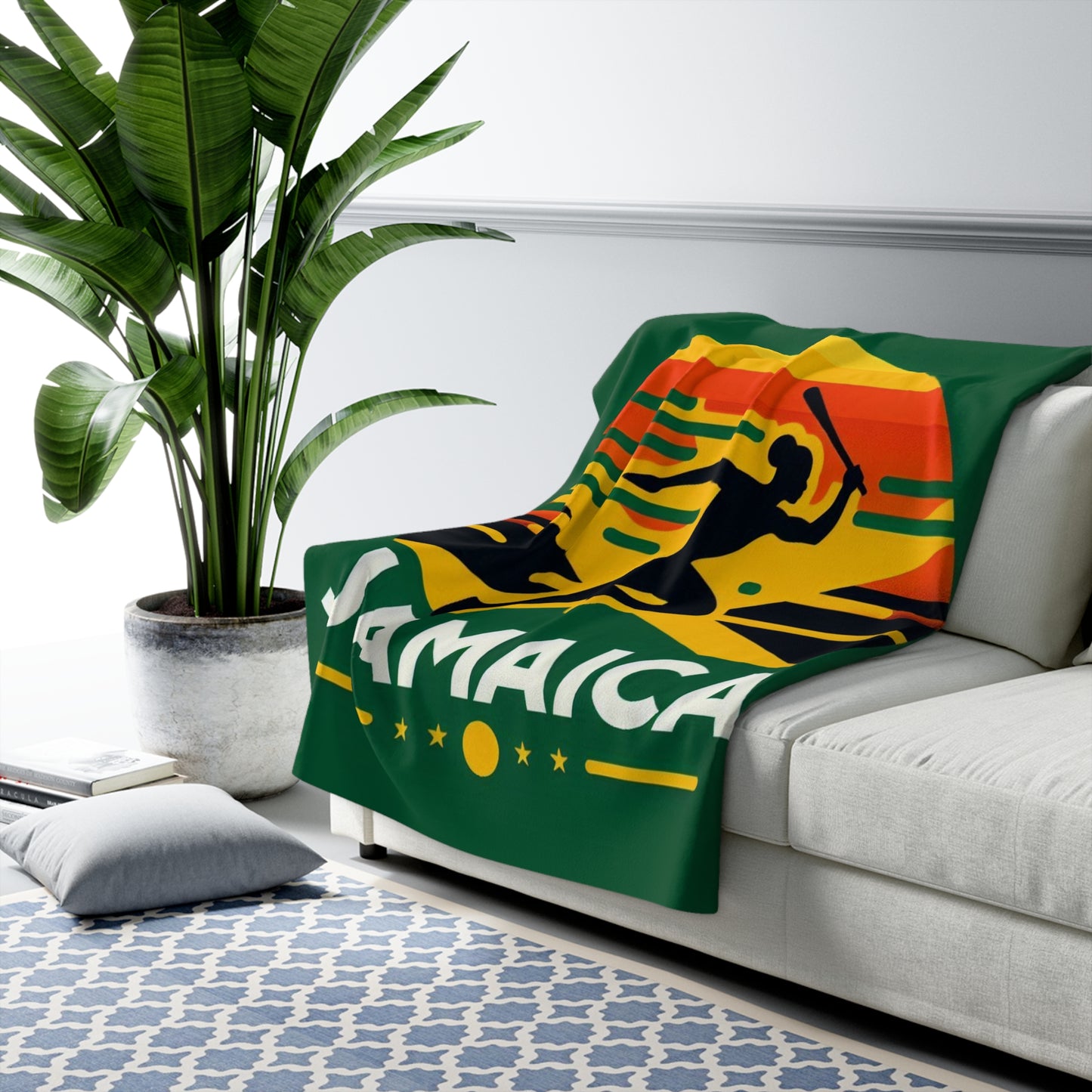 Flag Village JAMAICA Sporting Flag Sherpa Fleece Blanket JAM0008