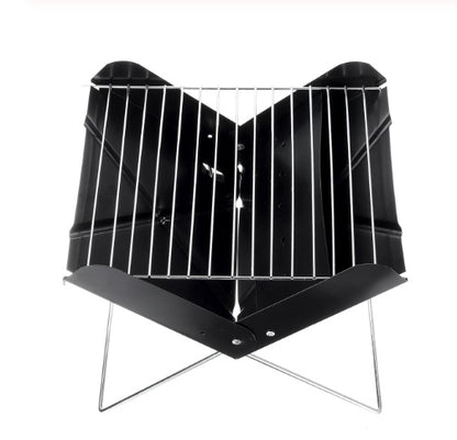 Flag Village BBQ Grill Folding Stainless Steel Portable Small Barbecue Grill Tool BBQ Outdoor Camping Charcoal Furnace BBQ Grills Accessories