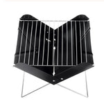 Flag Village BBQ Grill Folding Stainless Steel Portable Small Barbecue Grill Tool BBQ Outdoor Camping Charcoal Furnace BBQ Grills Accessories