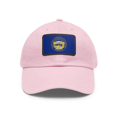 Flag Village USA Nebraska State Flag Hat Cap with Leather Patch