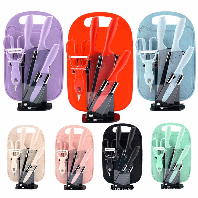 Flag Village Colored Fruit Knife With Cutting Board Kitchen Box Gift Knives