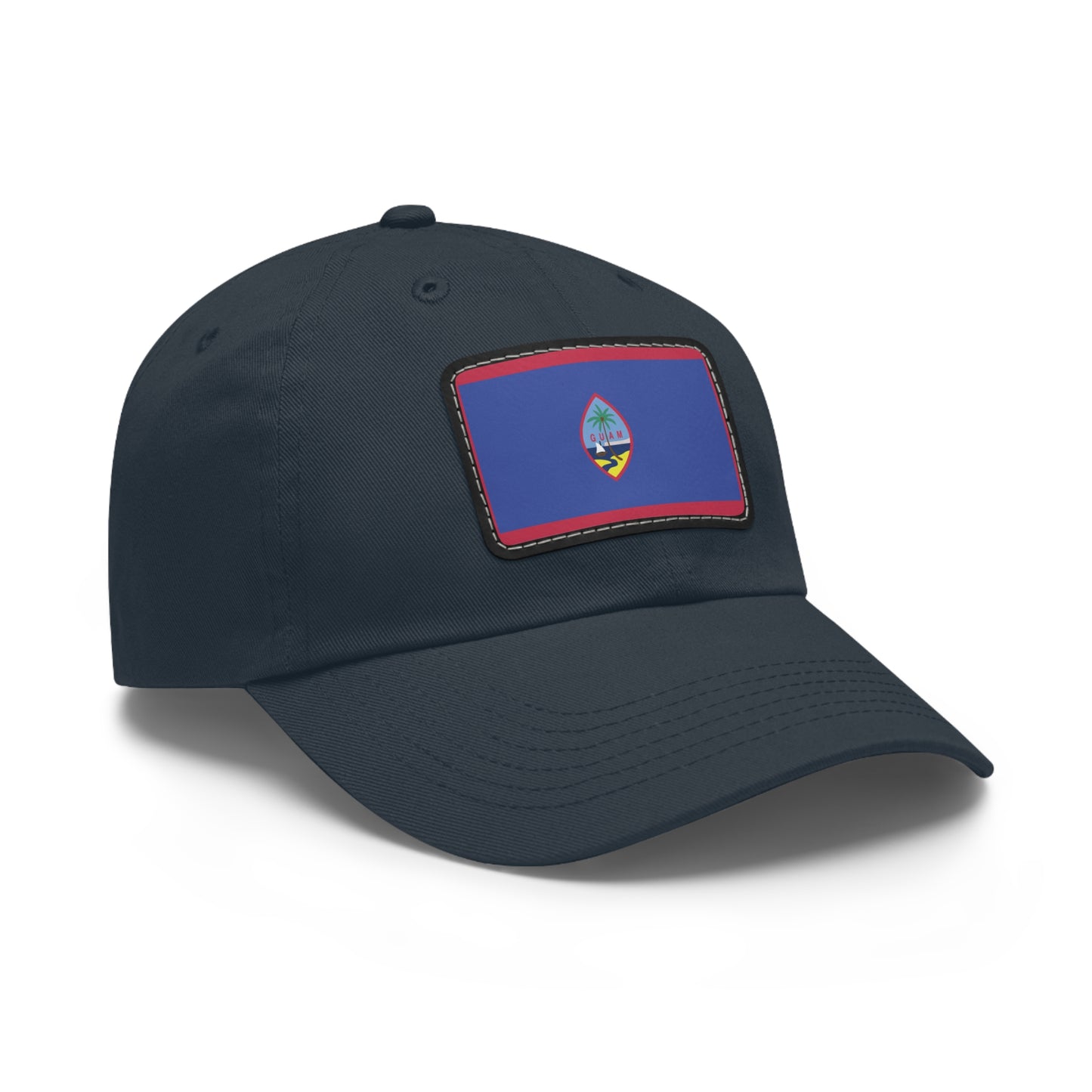 Flag Village Guam Flag Hat Cap with Leather Patch