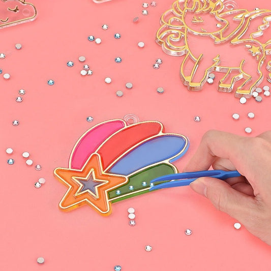 Flag Village Children Crystal Glue Painting Baking-free Painting DIY Handmade Ornaments Girls' Toys Suit Christmas Gifts