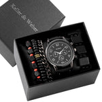 Flag Village Men's Gift Box Set Watch Fashion Watch Bracelet Set Quartz