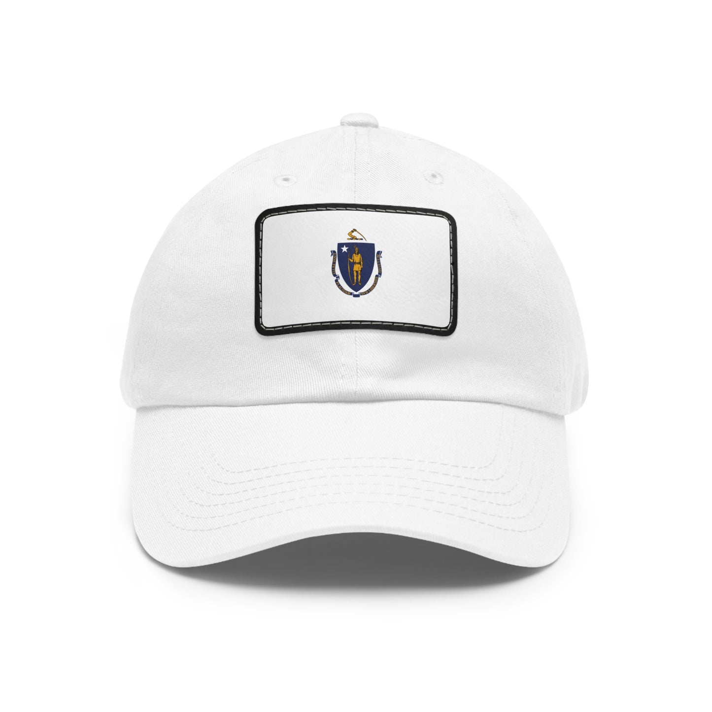 Flag Village USA Massachusetts State Flag Hat Cap with Leather Patch