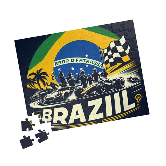 Flag Village BRAZIL Racing Car Sporting Flag Puzzle (110, 252, 520, 1014-piece) BRA0017