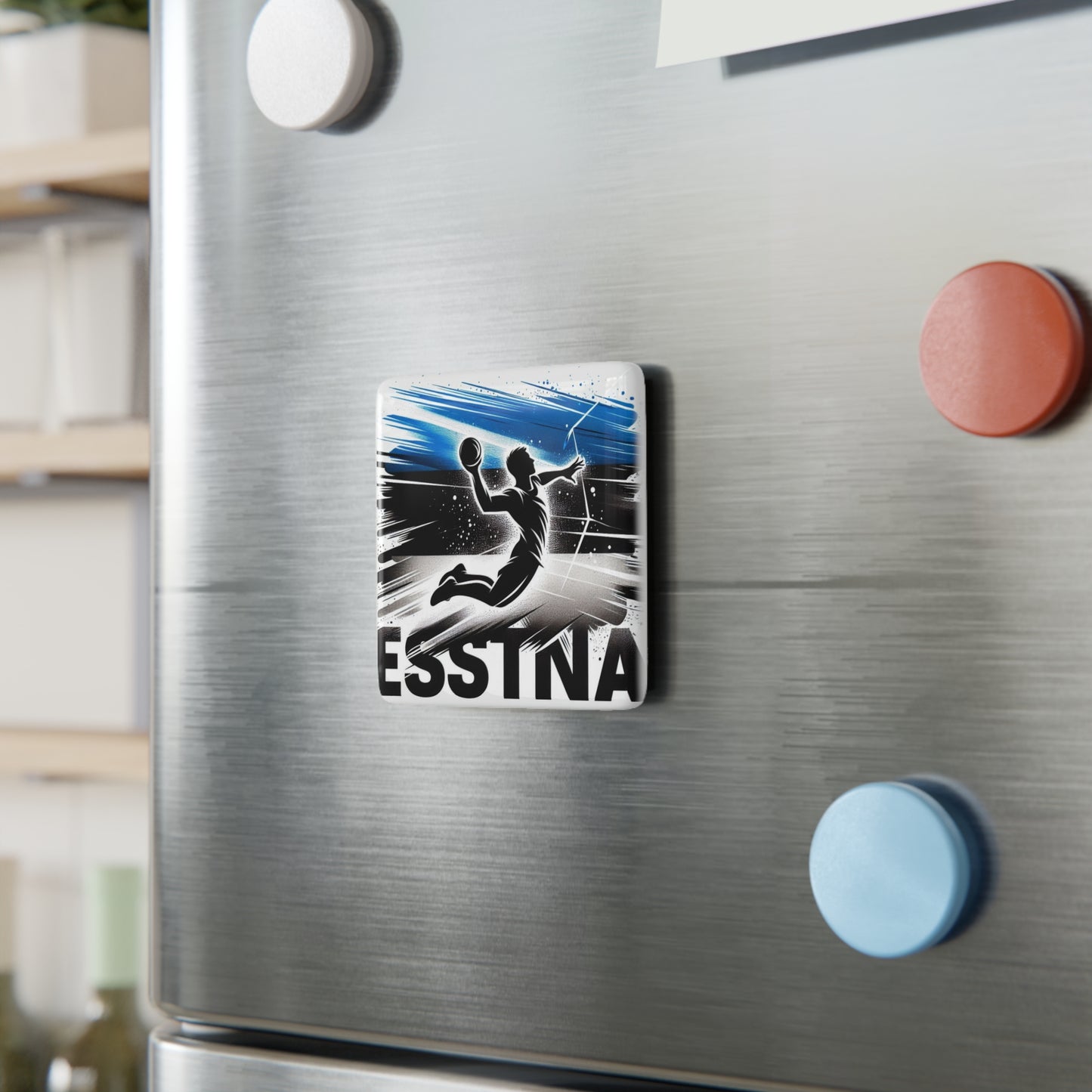 Flag Village Estonia Flag Sporting Porcelain Magnet, Square EST0005