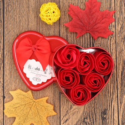 Flag Village Soap Flower Gift Box Valentine's Day Gift Mother's Day Creative Gifts Bear Flower Rose Heart Shaped Tin Box