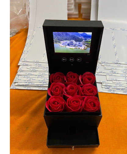 Flag Village Jewelry Real Rose Flower Drawer Gift Box