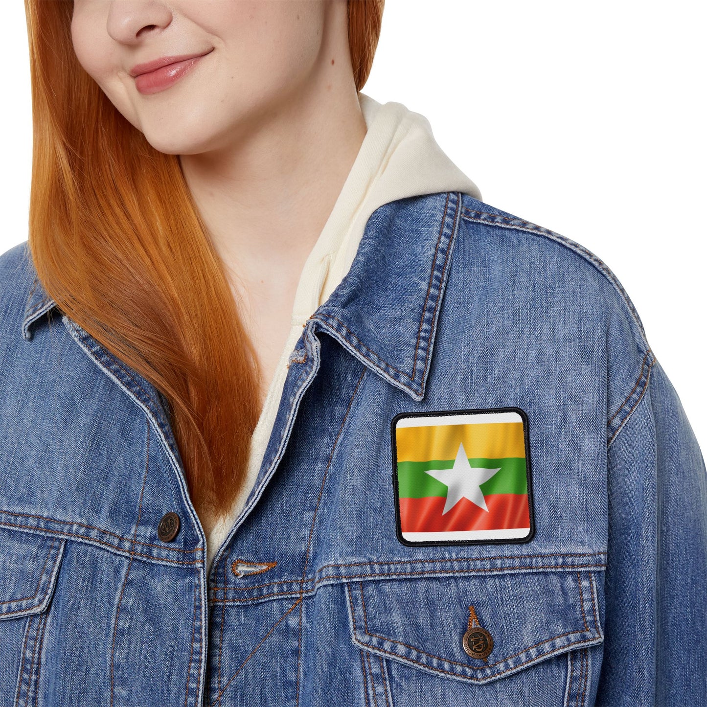 Flag Village Myanmar Flag Embroidery Iron-On Patches