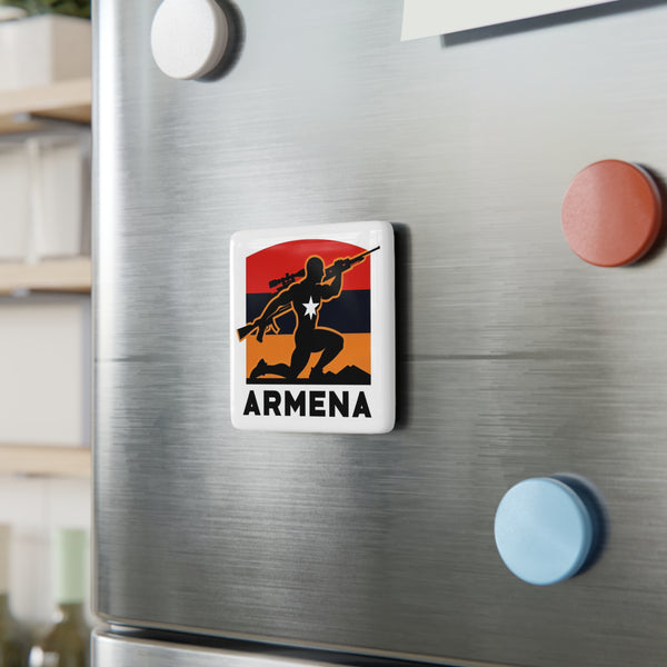 Flag Village Armenia Flag Sporting Porcelain Magnet, Square ARM0006